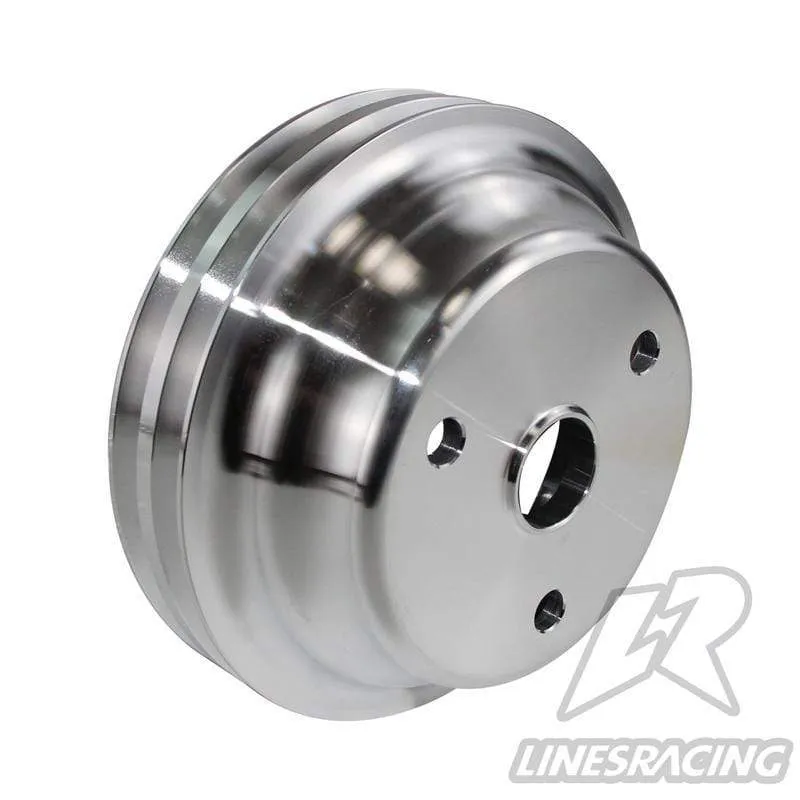 Aluminium Kurbelwellenriemenscheibe Fit für Small Block Chevy 2 Groove LWP Lange Wasserpumpe für 350 Kurbel