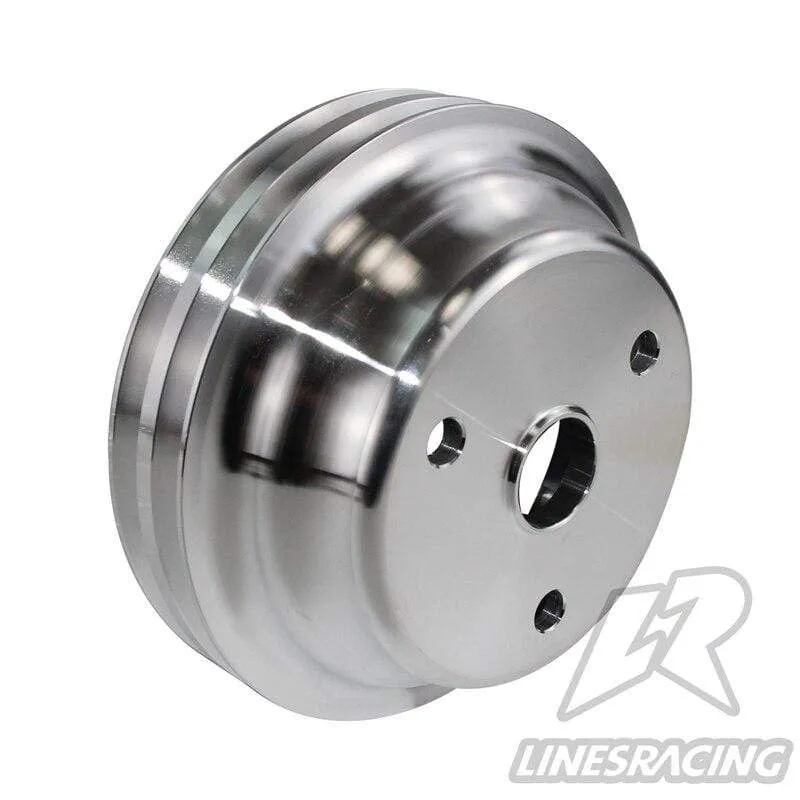 Aluminium Kurbelwellenriemenscheibe Fit für Small Block Chevy 2 Groove LWP Lange Wasserpumpe für 350 Kurbel