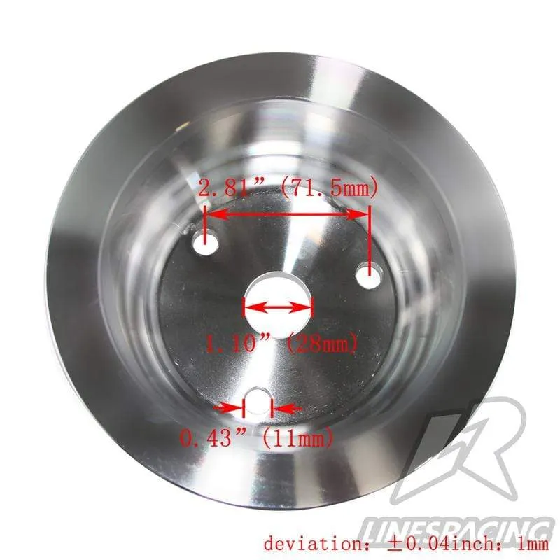 Aluminium Kurbelwellenriemenscheibe Fit für Small Block Chevy 2 Groove LWP Lange Wasserpumpe für 350 Kurbel