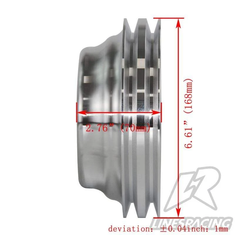 Aluminium Kurbelwellenriemenscheibe Fit für Small Block Chevy 2 Groove LWP Lange Wasserpumpe für 350 Kurbel