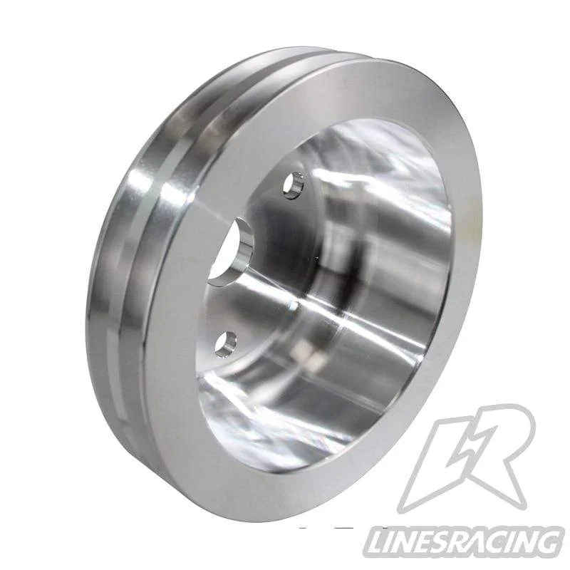 Aluminium Kurbelwellenriemenscheibe Fit für Small Block Chevy 2 Groove LWP Lange Wasserpumpe für 350 Kurbel