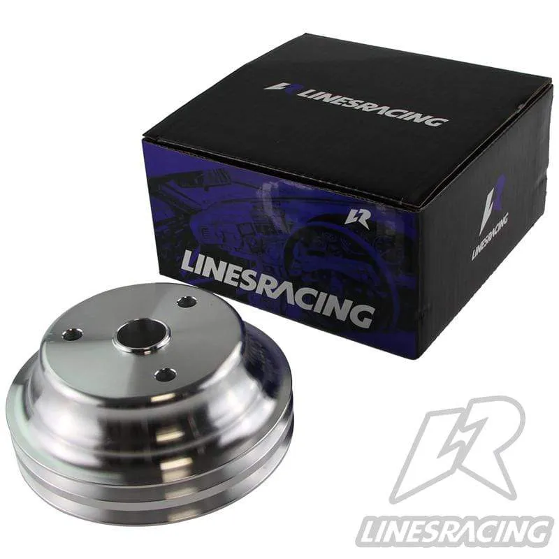 Aluminium Kurbelwellenriemenscheibe Fit für Small Block Chevy 2 Groove LWP Lange Wasserpumpe für 350 Kurbel