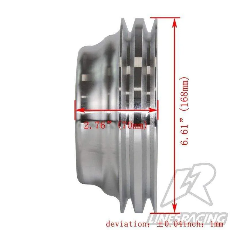 Aluminium Kurbelwellenriemenscheibe Fit für Small Block Chevy 2 Groove LWP Lange Wasserpumpe für 350 Kurbel