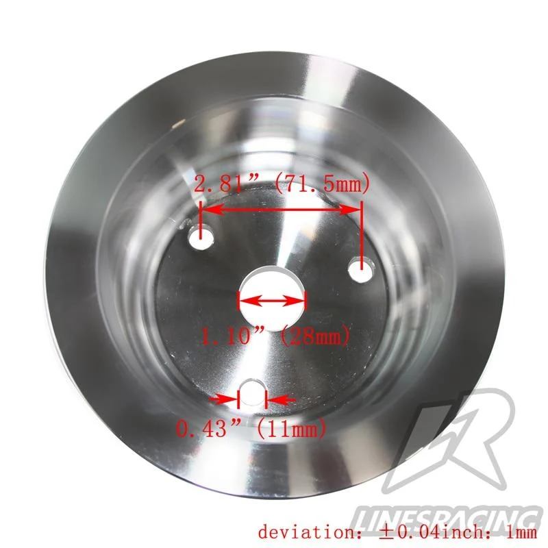 Aluminium Kurbelwellenriemenscheibe Fit für Small Block Chevy 2 Groove LWP Lange Wasserpumpe für 350 Kurbel
