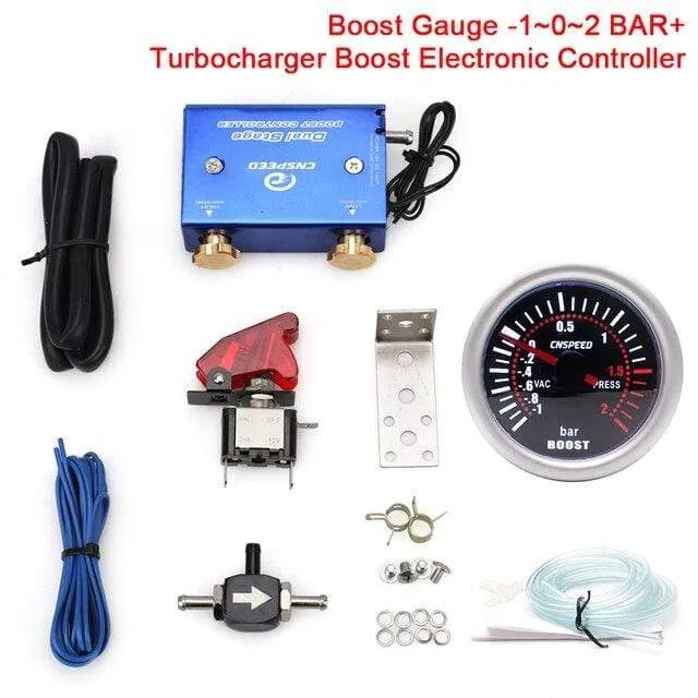 2" 52mm Universal Auto LED 12V Turbo Boost Gauge PSI & BAR Pointer Digital Meter mit Turbolader Boost Electronic Controller