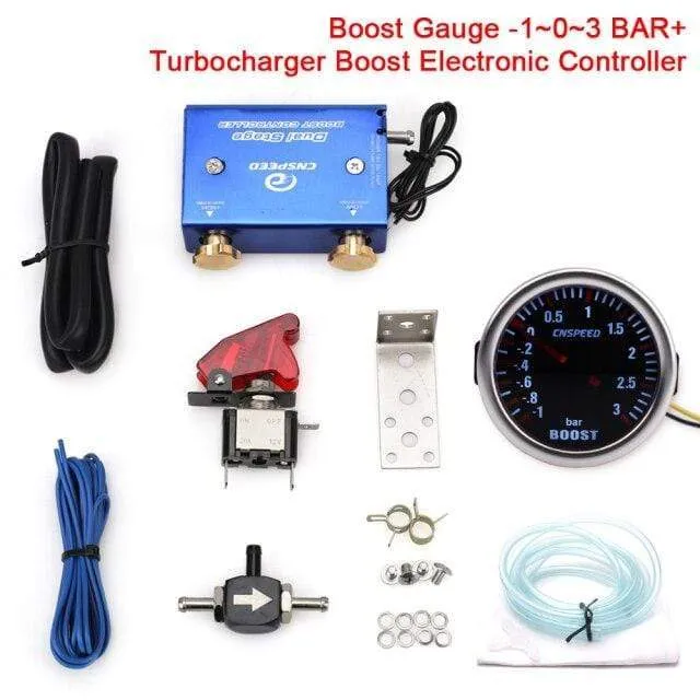 2" 52mm Universal Auto LED 12V Turbo Boost Gauge PSI & BAR Pointer Digital Meter mit Turbolader Boost Electronic Controller