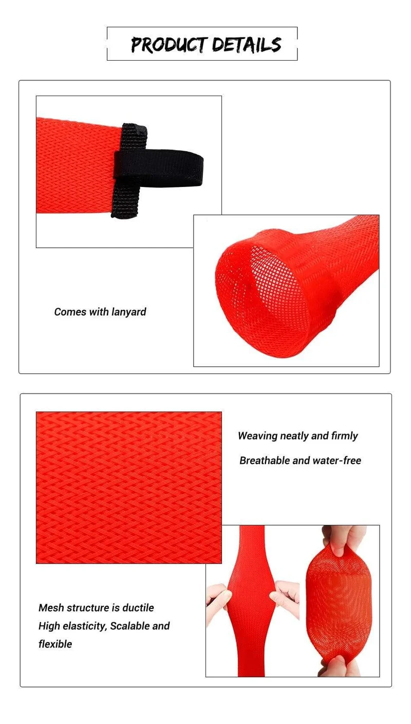 Angelruten-Abdeckung, elastische, verhedderte Angelruten-Socken, hohe Elastizität, einziehbare Schutzhülle