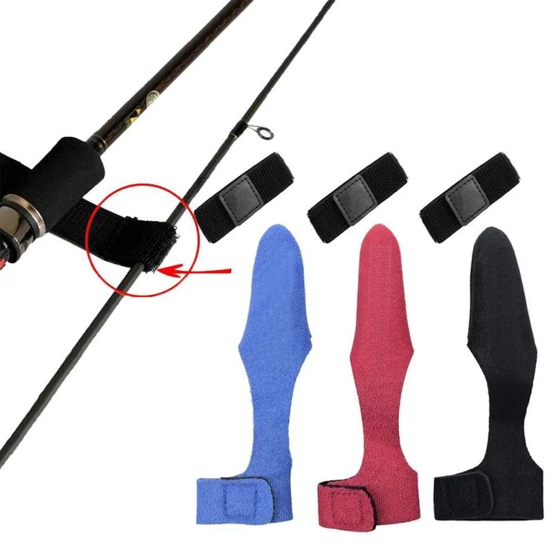 2 stücke Angelrute Abdeckungen Pole Handschuh Kleidung Schutz + Krawatte Wrapping Band Gürtel Angeln Zubehör Angelgerät