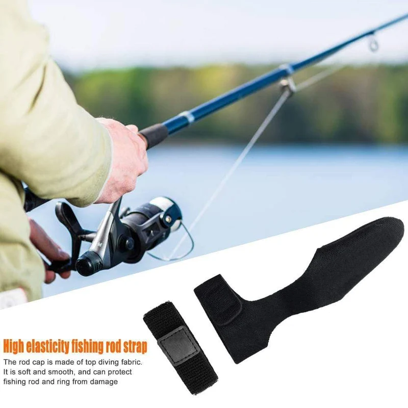 2 stücke Angelrute Abdeckungen Pole Handschuh Kleidung Schutz + Krawatte Wrapping Band Gürtel Angeln Zubehör Angelgerät