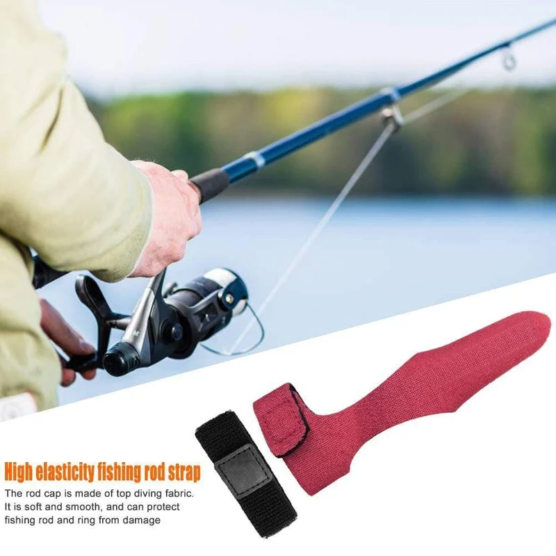 2 stücke Angelrute Abdeckungen Pole Handschuh Kleidung Schutz + Krawatte Wrapping Band Gürtel Angeln Zubehör Angelgerät