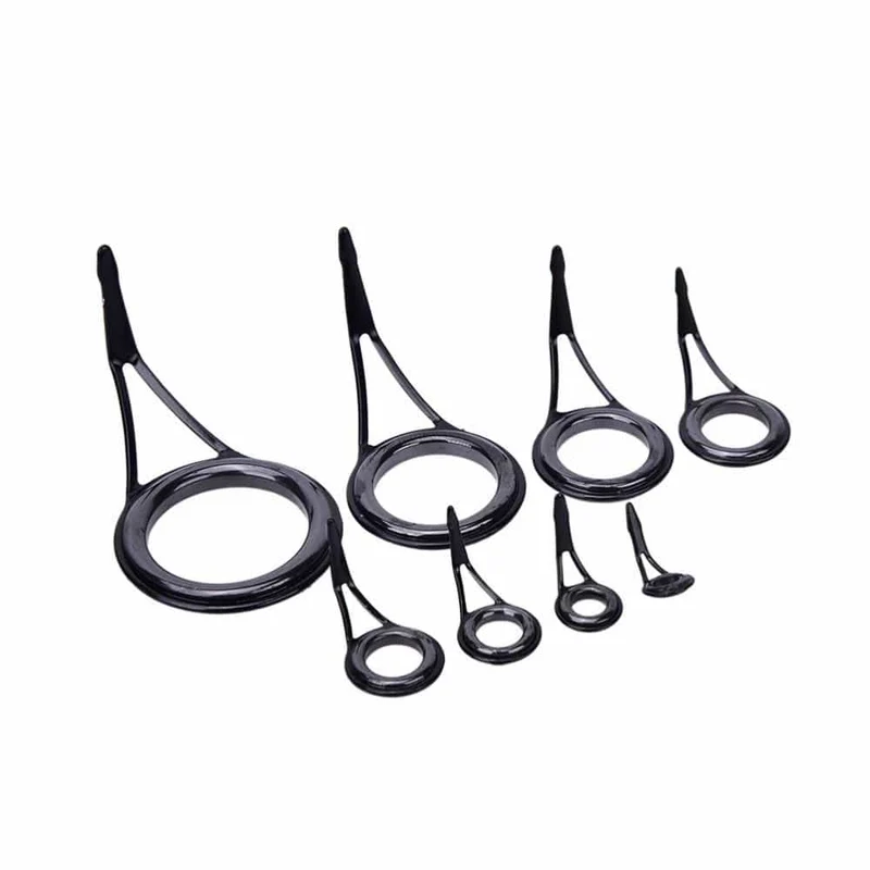 8Pcs Angelrute Guide Edelstahl Keramik Tip Top Ring Kreis Pol Reparatur Kit Set Angeln zubehör angeln liebhaber werkzeug