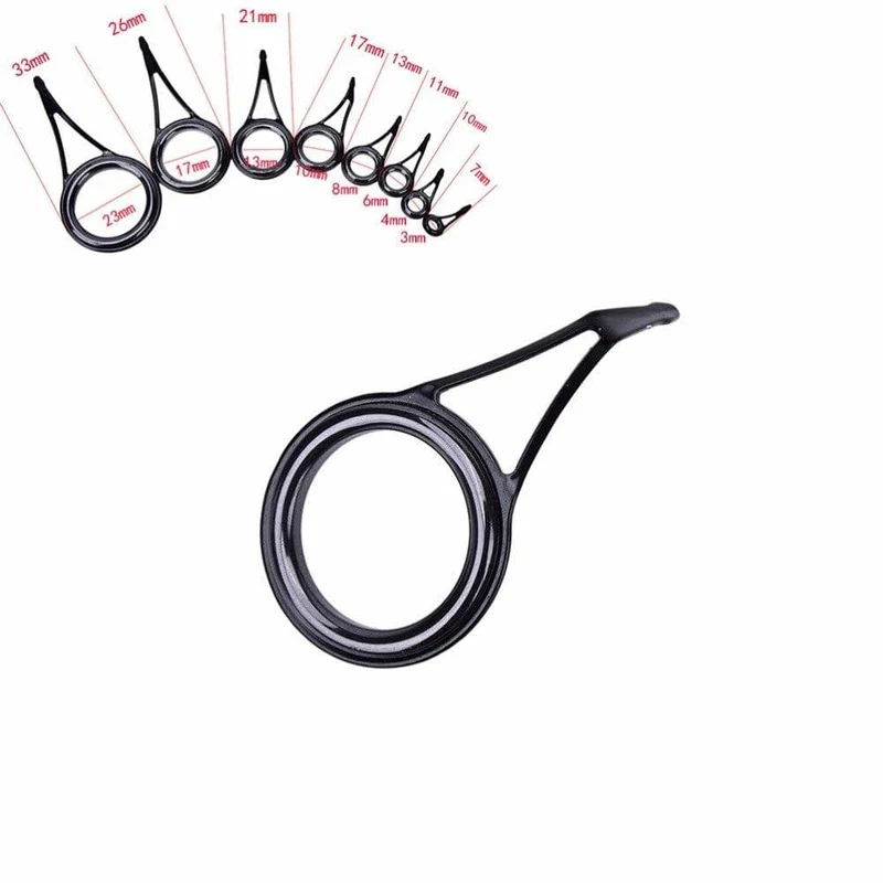 8Pcs Angelrute Guide Edelstahl Keramik Tip Top Ring Kreis Pol Reparatur Kit Set Angeln zubehör angeln liebhaber werkzeug