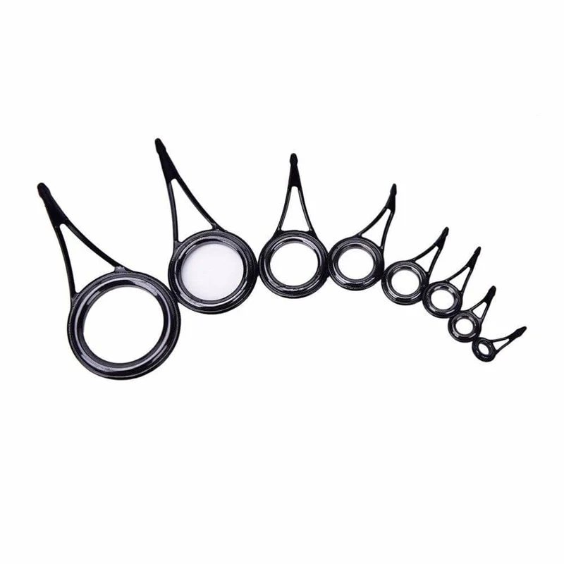8Pcs Angelrute Guide Edelstahl Keramik Tip Top Ring Kreis Pol Reparatur Kit Set Angeln zubehör angeln liebhaber werkzeug