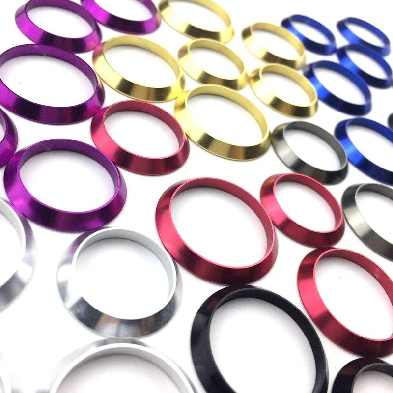 Dekorativer Ring Zierring für Angelruten-Wicklungskontrolle, DIY-Angelruten-Aluminiumteil, Reparaturkomponenten, Mischgröße