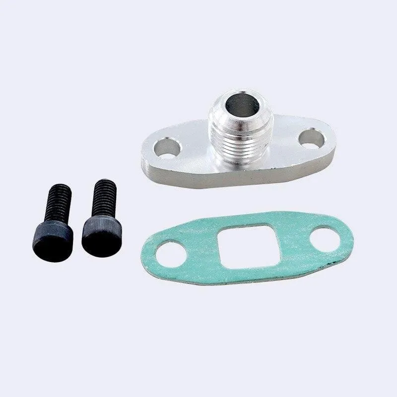 Turbinenöleinlassflansch-Dichtungsadaptersatz 10an 10 An Gelenk T3 / T4 An4 Gelenk mit Gewinde in der Mitte T6061 Aluminium Billet