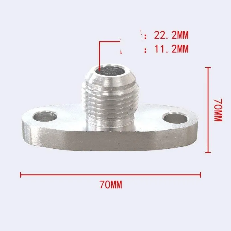 Turbinenöleinlassflansch-Dichtungsadaptersatz 10an 10 An Gelenk T3 / T4 An4 Gelenk mit Gewinde in der Mitte T6061 Aluminium Billet