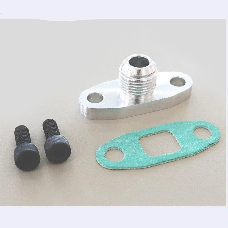 Turbinenöleinlassflansch-Dichtungsadaptersatz 10an 10 An Gelenk T3 / T4 An4 Gelenk mit Gewinde in der Mitte T6061 Aluminium Billet