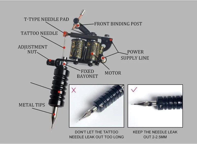 Tattoo-Kit Netzteil für Tattoo-Maschinen-Kit Pigmente für Permanent Make-up Tattoo-Set für Anfänger Tattoo-Maschine Full Set