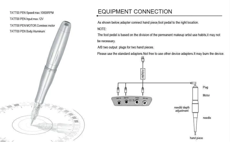 Biomaser PMU Tattoo Maschine Stift Dermograph Leiser Motor Stift Permanent Make-up Maschine Dermógrafo Agulhas Easy Click for Eyebrow