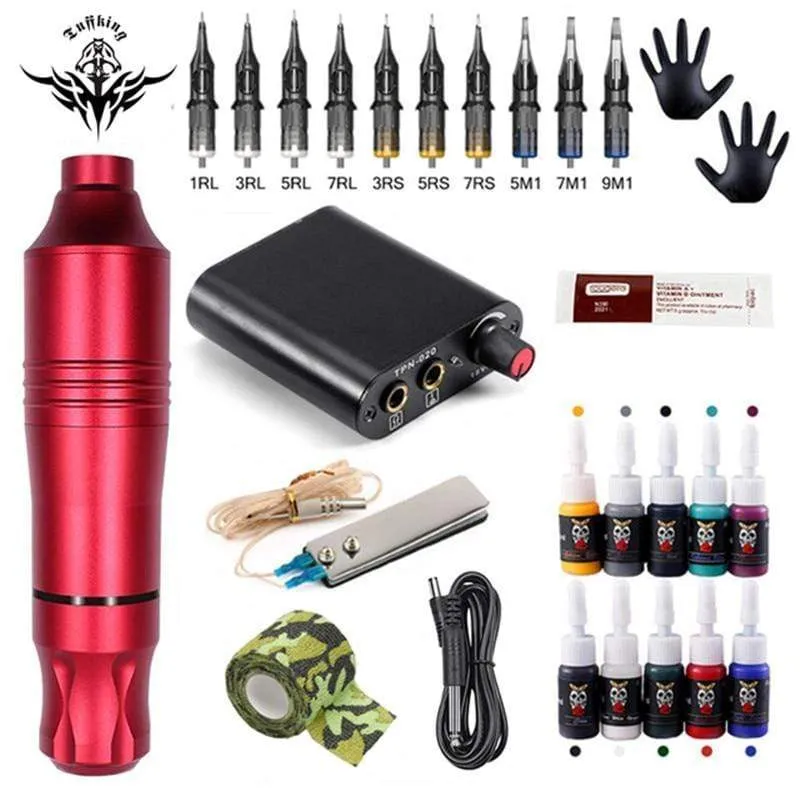 Professionelle Tattoo Maschine Kit Tattoo Netzteil Rotary Tattoo Stift Maschine Mit Patronen Nadel Für Tattoo Anfänger Künstler