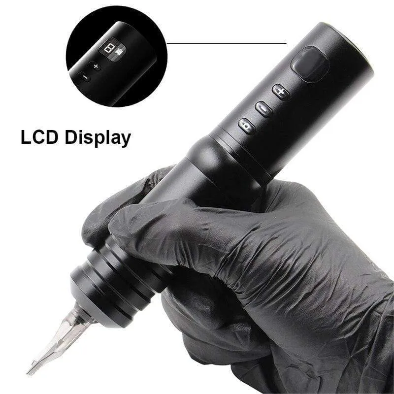Drahtlose Tattoo-Stift-Maschinenbatterie mit tragbarem bürstenlosem Motor mit digitaler LED-Anzeige Schnellladegerät für Tattoo-Geräte