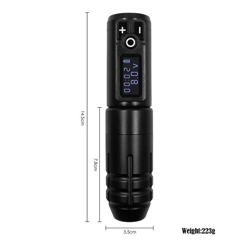 Tragbare kabellose Tattoo-Maschine, deutscher Motor, vibrationsarmer Rotary-Tattoo-Stift mit austauschbarer Batterie für Permanent-Make-up