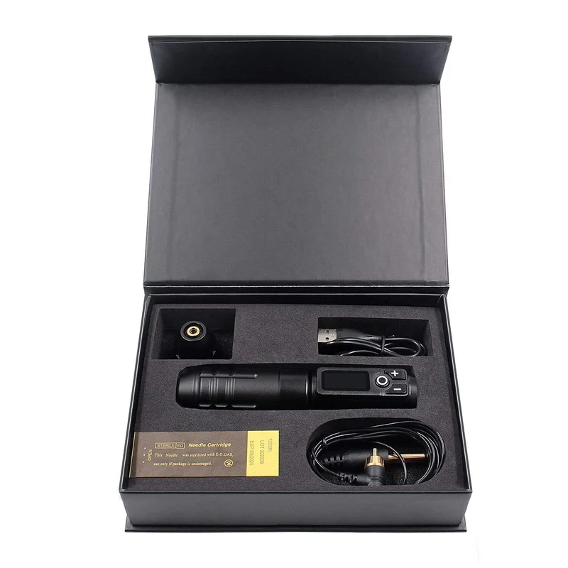 Tragbare kabellose Tattoo-Maschine, deutscher Motor, vibrationsarmer Rotary-Tattoo-Stift mit austauschbarer Batterie für Permanent-Make-up