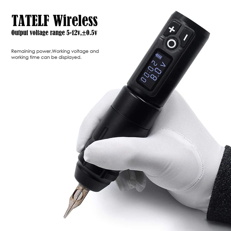 Tragbare kabellose Tattoo-Maschine, deutscher Motor, vibrationsarmer Rotary-Tattoo-Stift mit austauschbarer Batterie für Permanent-Make-up