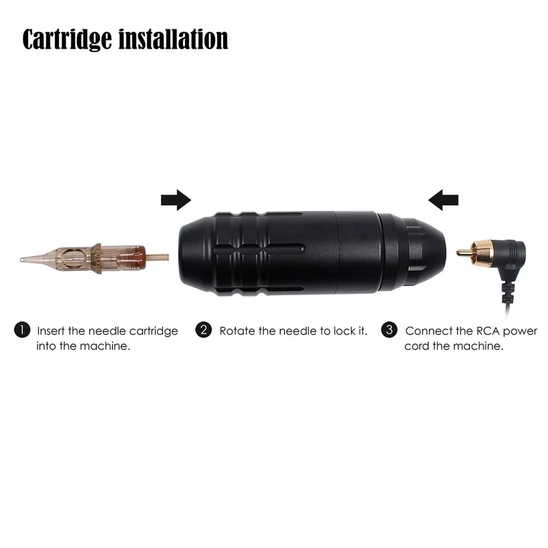 Tragbare kabellose Tattoo-Maschine, deutscher Motor, vibrationsarmer Rotary-Tattoo-Stift mit austauschbarer Batterie für Permanent-Make-up