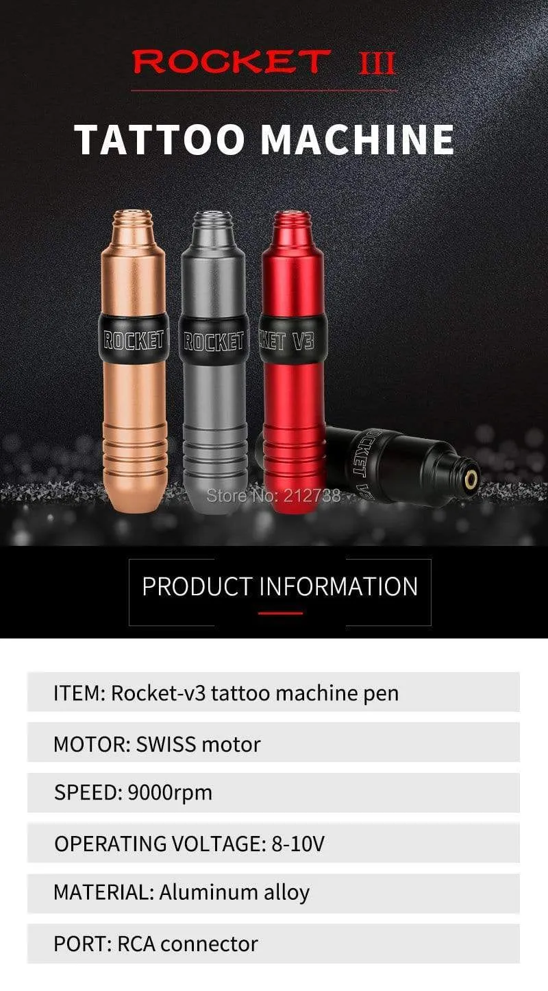 Rocket V3 Pen Rotary Permanent Makeup Japanischer Motor Tattoo-Maschinenstift für Patronennadeln Tätowieren Make-up-Ausrüstung