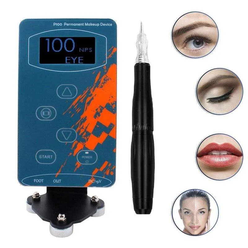 BMX Permanent Make-Up Maschine PMU Tattoo Maschine Kits Professionelle Tattoo Stift Für Augenbrauen Eyeliner Lip Tattoo Set P100LW002