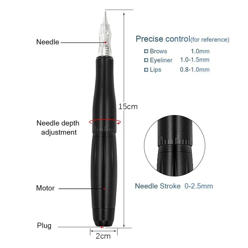 BMX Permanent Make-Up Maschine PMU Tattoo Maschine Kits Professionelle Tattoo Stift Für Augenbrauen Eyeliner Lip Tattoo Set P100LW002