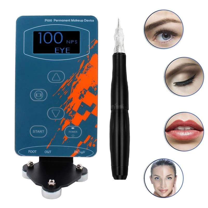 BMX Permanent Make-Up Maschine PMU Tattoo Maschine Kits Professionelle Tattoo Stift Für Augenbrauen Eyeliner Lip Tattoo Set P100LW002