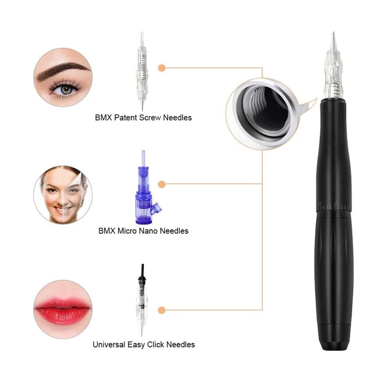BMX Permanent Make-Up Maschine PMU Tattoo Maschine Kits Professionelle Tattoo Stift Für Augenbrauen Eyeliner Lip Tattoo Set P100LW002