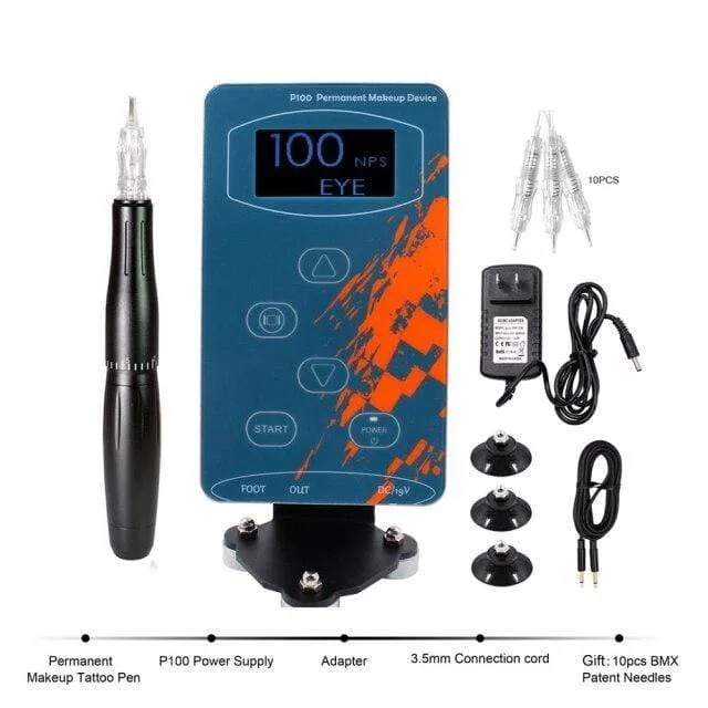BMX Permanent Make-Up Maschine PMU Tattoo Maschine Kits Professionelle Tattoo Stift Für Augenbrauen Eyeliner Lip Tattoo Set P100LW002