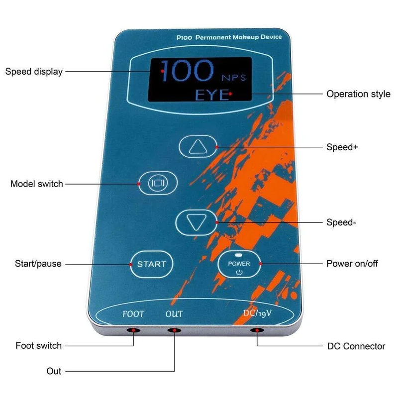 BMX Permanent Make-Up Maschine PMU Tattoo Maschine Kits Professionelle Tattoo Stift Für Augenbrauen Eyeliner Lip Tattoo Set P100LW002