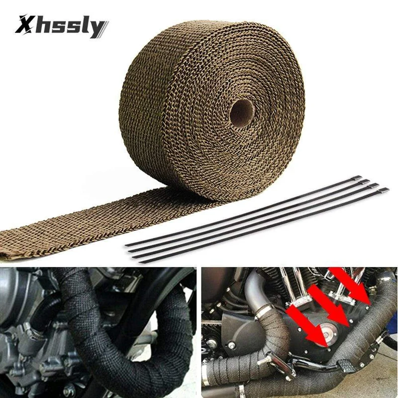 Motorrad Auspuffrohr Schutz Hitzeschild Insulat Wrap Für KAWASAKI Vulcan 900 Zzr 400 Er6F Vulcan 800 Ninja 650 Zx6R 2006