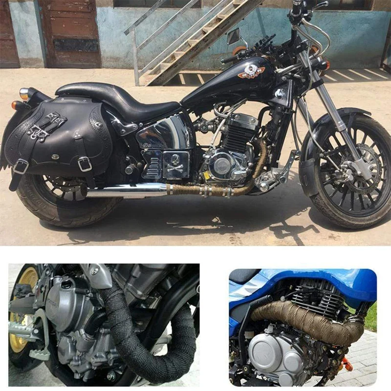 Motorrad Auspuffrohr Schutz Hitzeschild Insulat Wrap Für KAWASAKI Vulcan 900 Zzr 400 Er6F Vulcan 800 Ninja 650 Zx6R 2006