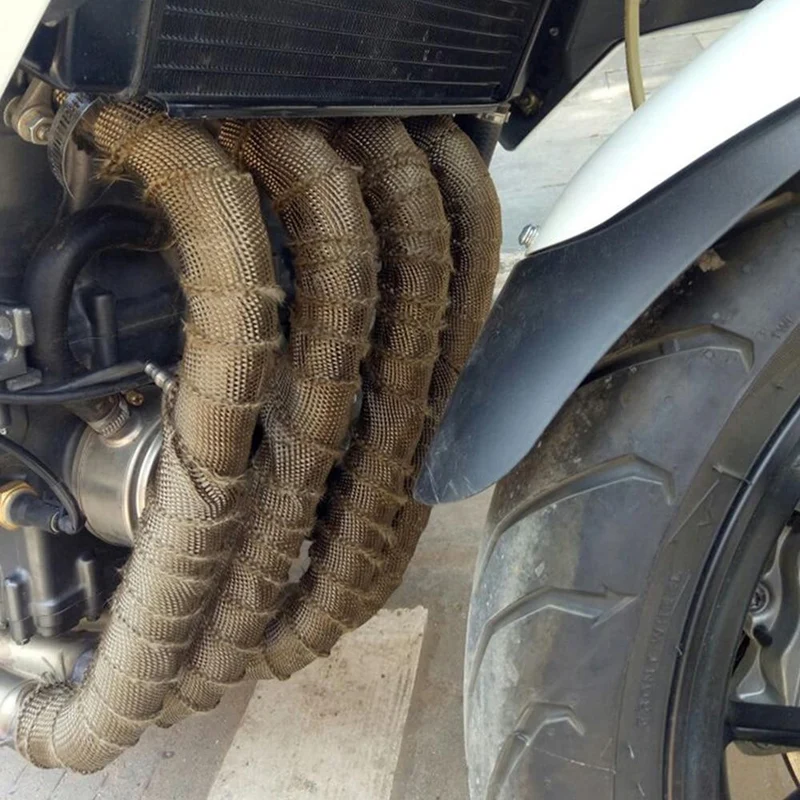 Motorrad Auspuffrohr Schutz Hitzeschild Insulat Wrap Für KAWASAKI Vulcan 900 Zzr 400 Er6F Vulcan 800 Ninja 650 Zx6R 2006