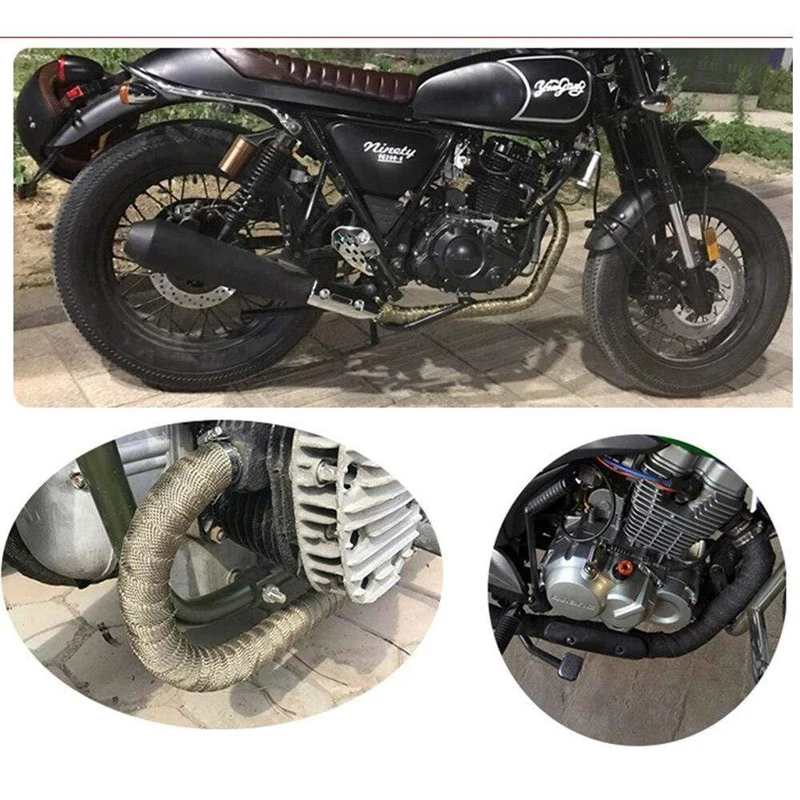 Motorrad Auspuffrohr Schutz Hitzeschild Insulat Wrap Für KAWASAKI Vulcan 900 Zzr 400 Er6F Vulcan 800 Ninja 650 Zx6R 2006