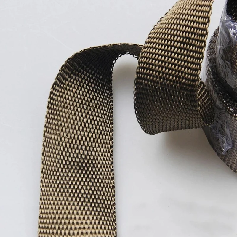 5 cm * 5 m Motorrad-Abgaswärmeband, Thermoband, Glasfaser-Wärmeband, Krümmerisolierung, rollenbeständig, mit rostfreien Bändern
