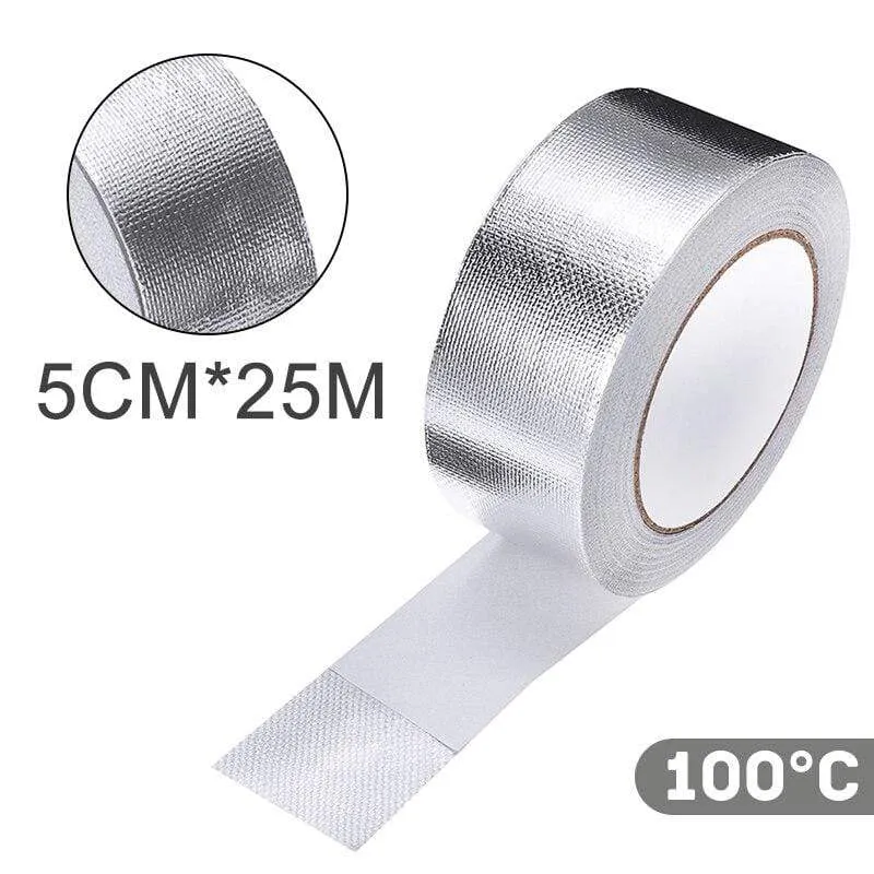 25 mt x 5 cm Auto Motorrad Aluminium Folie Hitzeschild Klebeband Auspuff Wrap Rohr Kanäle Hohe Temperatur Beständig reparatur Band