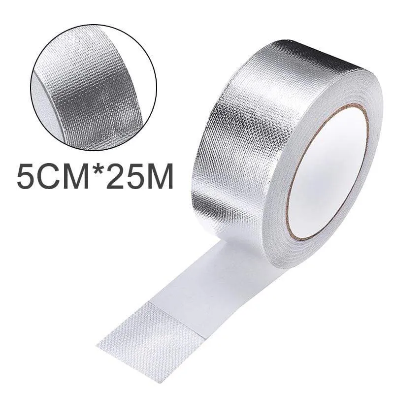 25 mt x 5 cm Auto Motorrad Aluminium Folie Hitzeschild Klebeband Auspuff Wrap Rohr Kanäle Hohe Temperatur Beständig reparatur Band