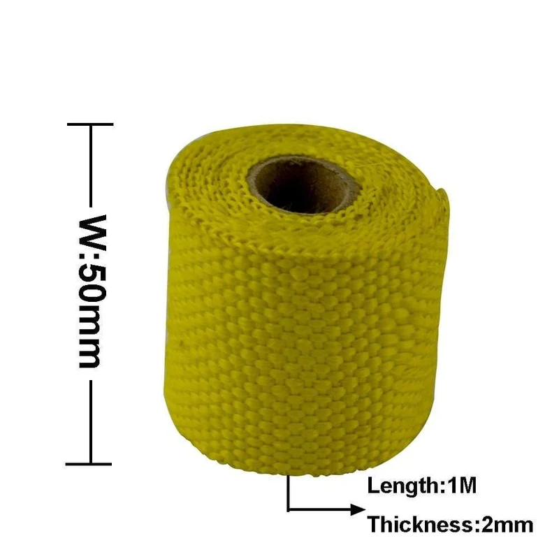 PQY - 50mm 1Meter Leistung Auspuffband Krümmer Downpipe Isolierende Wärmefolie 2" Zoll PQY1901