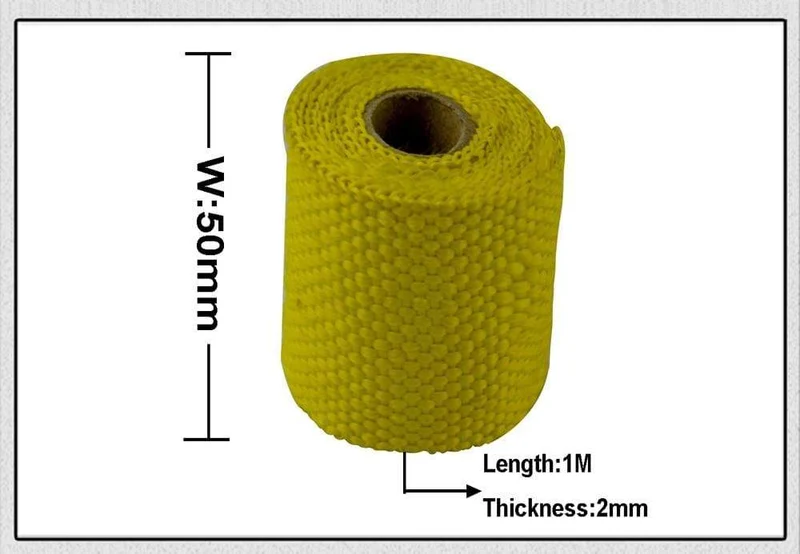 PQY - 50mm 1Meter Leistung Auspuffband Krümmer Downpipe Isolierende Wärmefolie 2" Zoll PQY1901
