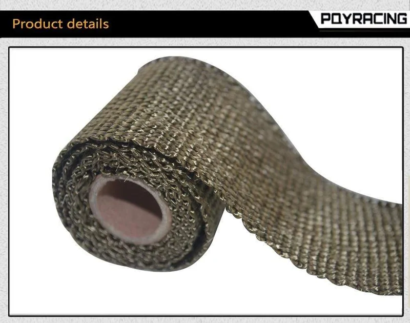PQY - 50mm 1Meter Leistung Auspuffband Krümmer Downpipe Isolierende Wärmefolie 2" Zoll PQY1901