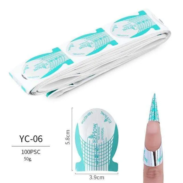 100 Teile/los Französisch Nagel Form Tipps Nagel Verlängerung Kunst Werkzeuge 24 Designs Acryl Kurve Falsche Nägel Kunst DIY Guide Formen maniküre Set