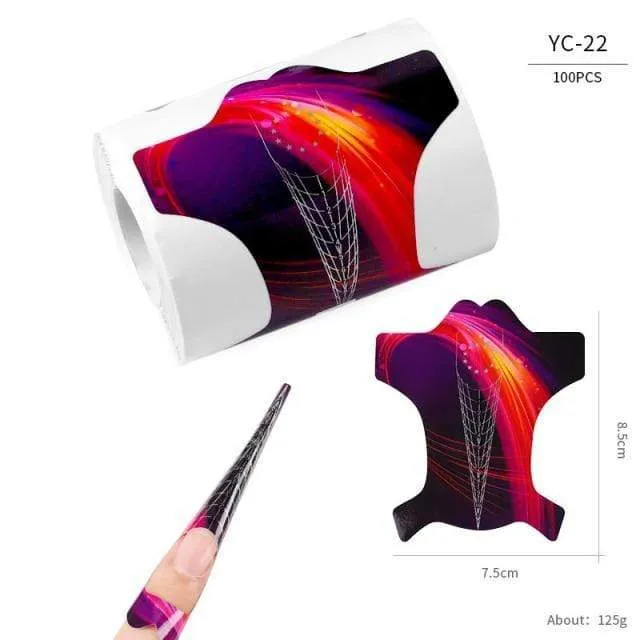 100 Teile/los Französisch Nagel Form Tipps Nagel Verlängerung Kunst Werkzeuge 24 Designs Acryl Kurve Falsche Nägel Kunst DIY Guide Formen maniküre Set