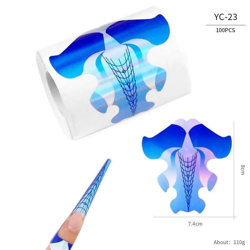 100 Teile/los Französisch Nagel Form Tipps Nagel Verlängerung Kunst Werkzeuge 24 Designs Acryl Kurve Falsche Nägel Kunst DIY Guide Formen maniküre Set