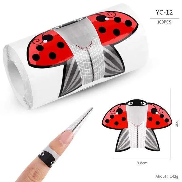 100 Teile/los Französisch Nagel Form Tipps Nagel Verlängerung Kunst Werkzeuge 24 Designs Acryl Kurve Falsche Nägel Kunst DIY Guide Formen maniküre Set